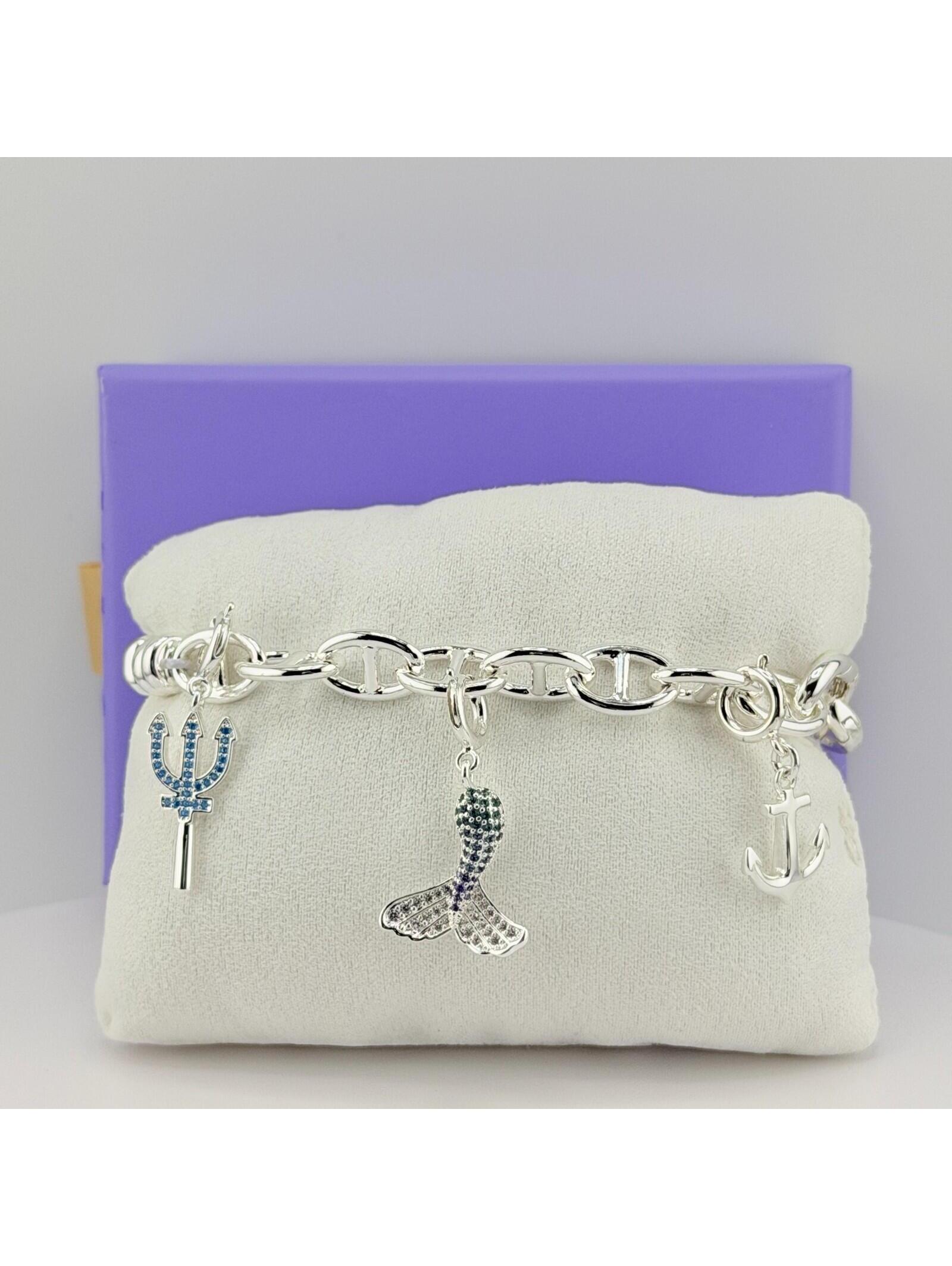 Bomb Party Charmelier Charm Bracelet "Queen Of The Sea" Silver Br70669